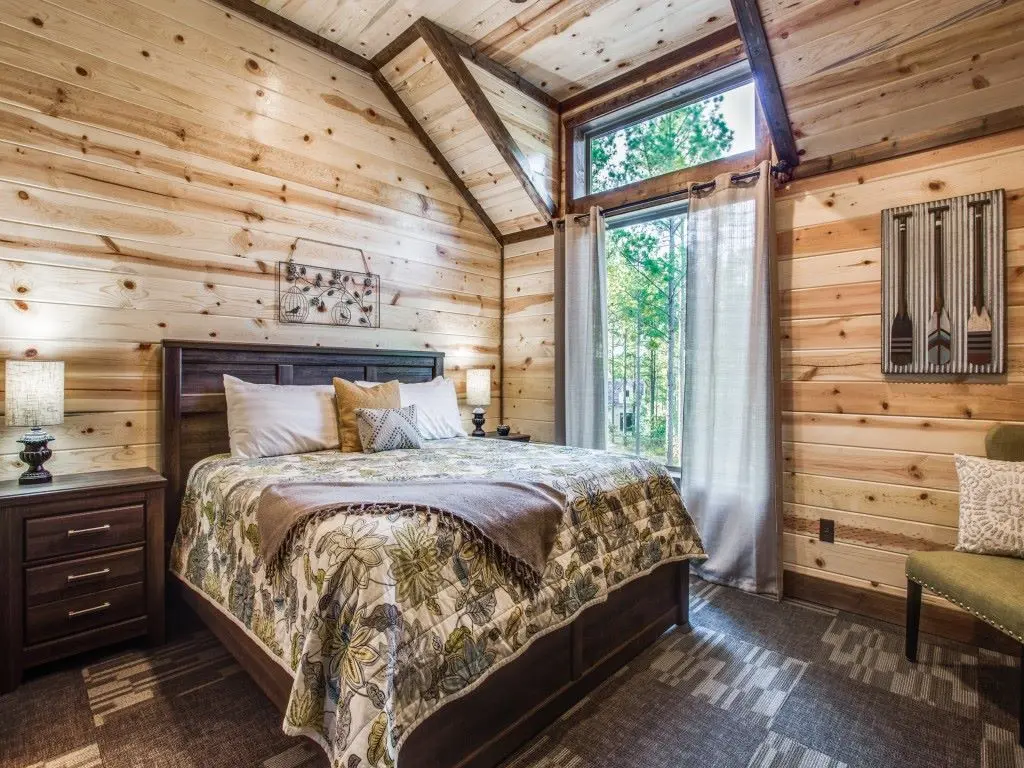 Restful nights in the tranquil ambiance of the cabin's bedrooms