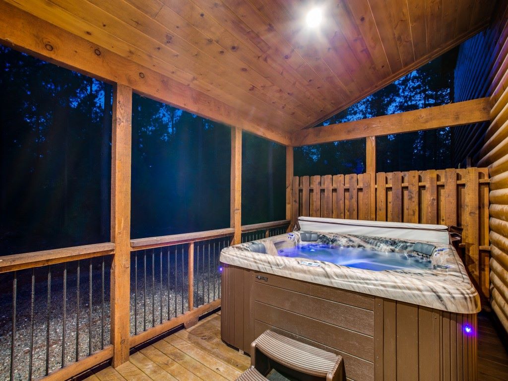 Enjoying the soothing benefits of the hot tub