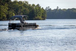 Cruising the crystal-clear waters of Broken Bow Lake