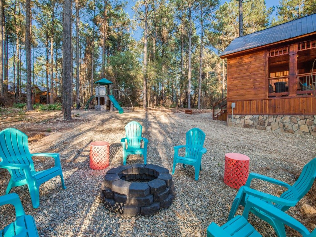Gathering around the fire pit for evening stories and s'mores